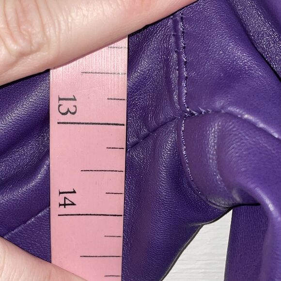 Vintage Purple Leather Pants High Rise Tapered India Bold 80s 90s Size 32 Makart - Picture 11 of 12
